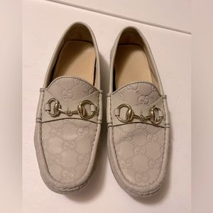 Gucci Leather Monogram Drivers/Loafers